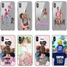 Fashion black brown hair baby mom girl queen 01 case for iphone x xs max xr 8 7 6 6s plus 5 5s se silicone woman phone cover