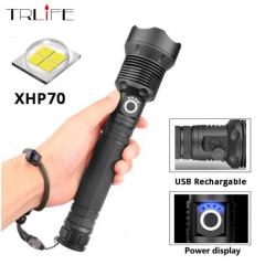 XHP70 / XHP50  LED Torch Aluminum alloy Zoomable Tactical Defense Flashlight