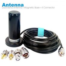 Walkie Talkie Car Radio Dual Band VHF UHF Antenna PL259 5M Coaxial Cable Magnetic Mount Base and SMA-F SMA-M BNC Connector