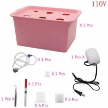 1 set 220v/110v plant site hydroponic systems 6 holes nursery pots soilless cultivation plant seedling grow kit