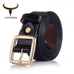 Cowather 2019 women belts cow genuine leather pin buckle for women newest design vintage style belt high quality original brand