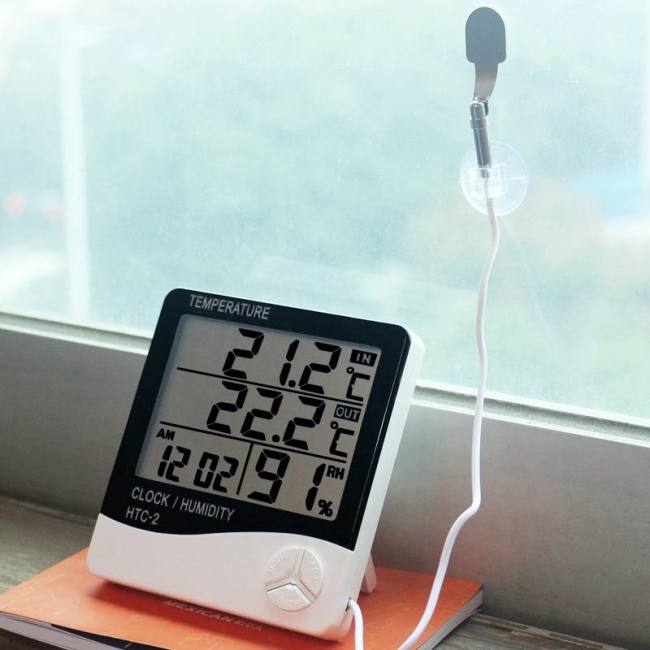 HTC-2 Digital LCD Temperature Humidity Meter Indoor / Outdoor Room