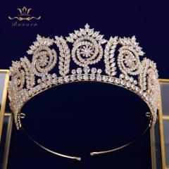 Gold Sparkling Wedding Hair Accessories Bridal Crowns Tiaras Tocado Novia Bride Jewelry