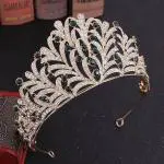 Bridal Luxury Women Wedding Crown Hair Rhinestone Leaf Headband VL Tiaras Tocado Novia Bride Jewelry