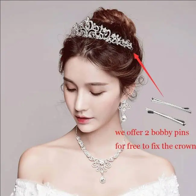 Women princess crown headband crystal rhinestone tiara and crowns hair band jewelry silver bridal hair accessories wedding