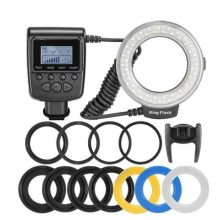 Macro LED Ring Flash Bundle with 8 Adapter Ring for Canon Nikon Pentax Olympus Panasonic DSLR Camera