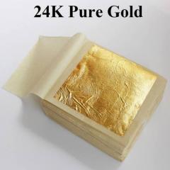 24k gold leaf edible gold foil sheets for cake decoration facial mask arts crafts paper home 10pcs real gold foil gilding