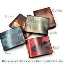 Waxed Camouflage Handmade Retro Genuine Cowhide Vegetable Tanned Leather