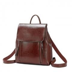 Women Oil Wax Genuine Cowhide Leather Backpack Vintage Female Shoulder Bag Knapsack Daypack Rucksack