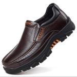 Men Loafers Soft Cow Genuine Leather Casual Comfortable Shoes Footwear Black Brown Slip-on A2088