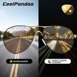 Aviation Män Solglasögon Polarized Driving Photochromic Day Night Vision Goggle UV400