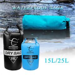 Bolsa de saco seco impermeable para natación de 15L ou 25L para piragüismo Kayak Rafting Deportes ao aire libre Viaxes