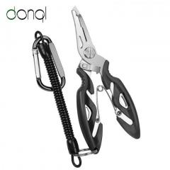 Multifunctional Fishing Pliers Scissors Line Cutter Hook Remover Clamp With Lanyards Spring Rope