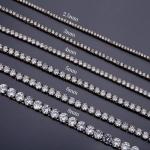 TOPGRILLZ 2.5mm-10mm  Iced Out Bling AAA Zircon 1 Row Tennis Chain Necklace Men Hip hop Jewelry Gold Silver Color Charms