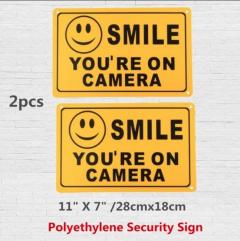 2pcs SMILE YOU’RE ON CAMERA Business Warning