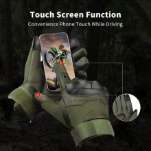 Leather Cycling Tactical Gloves Military Touchscreen Full Finger Fingerless