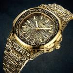 Fashion Quartz Men Luxury Retro Golden Stainless Steel Watch 12 Styles