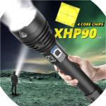 Super Bright LED Flashlight Zoomable Rechargeable Power Display