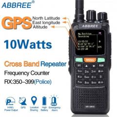 ABBREE AR-889G GPS 10W Walkie Talkie 889G SOS 999CH Cross band repeater Mode malam Dual Band VHF UHF Ham CB Radio HF Transceiver