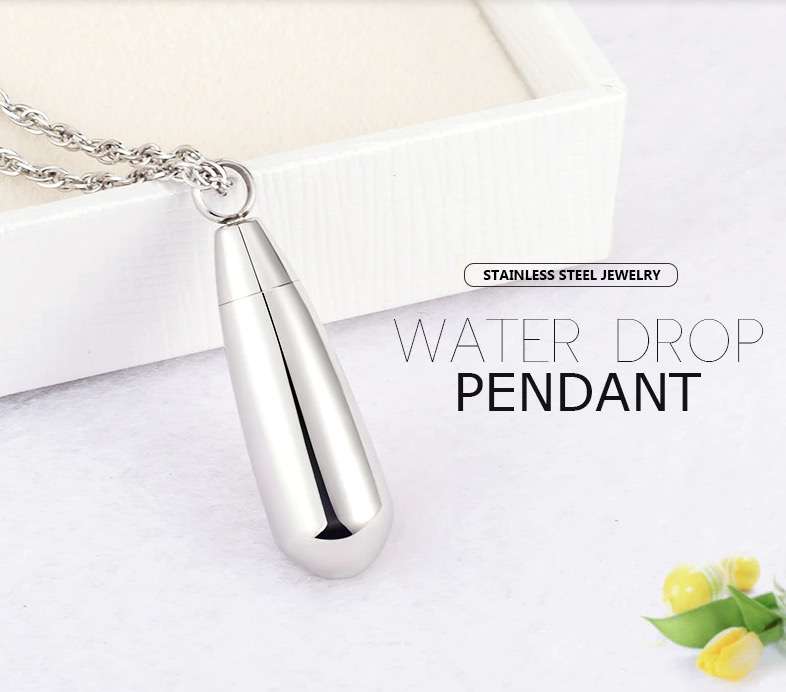 Elegant Stainless Steel Chain Perfume Bottle Pendant 38 mm