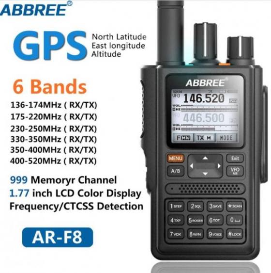 Abbree ar-f8 gps walkie talkie hig