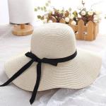 Nya Panama Hat sommarstrå vid kant för kvinnor 57 CM