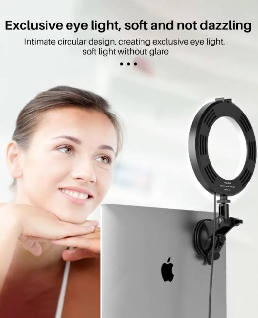 VIJIM CL05 6.3” Ring Light for Laptop Video Conference Lighting Kit with Suction Cup Office Zoom Lighting for Youtube Live