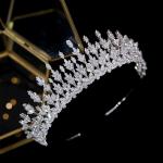 Luxury Bride Tiara Wedding Crowns Crystal Hair Accessories Unique Floral Elements Crown Zircon Jewelry 2022