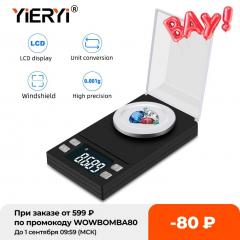 Yieryi 100g/50g/20g/10g electronic scales 0.001 lcd digital scale jewelry medicinal herbs portable lab weight milligram scale