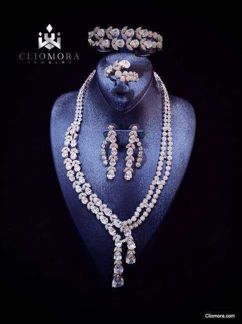 Exceptional cliomora jewelry set cz cubic zirconia zks61