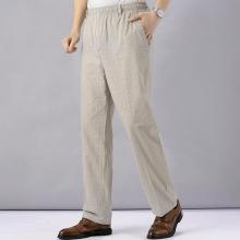 Men’s Linen Pants High Waist Lightweight Summer Pants Men 2022 Thin Clothing Loose Cotton Trouser Elastic Band Work Vintage Pant